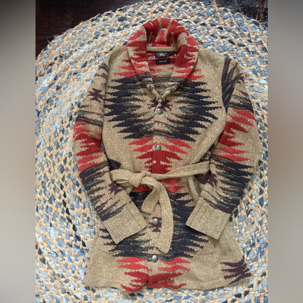 Double RL RRL Hand Knit Cardigan size 4